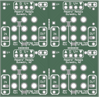3PDT Stomp Switch Multipurpose daughter board. (Green, 4 x Panel)