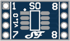 SOIC08 or TSSOP08 to DIL Adapter