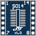 SOIC14 or TSSOP14 to DIL Adapter