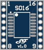 SOIC16 or TSSOP16 to DIL Adapter