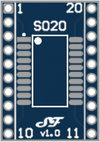 SOIC20 or TSSOP20 to DIL Adapter